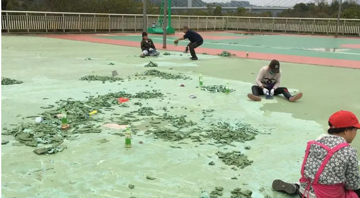 人工鏟除硅PU籃球場 人工鏟除硅PU籃球場